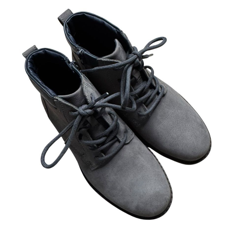Johnston & Murphy Youth Patterson Grey Leather Zip Up Lace Up Size 1
